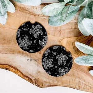 Midnight Turtle Car Coaster Set | Car Accessories
